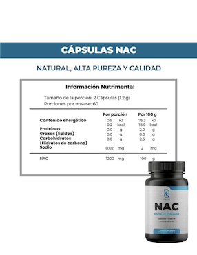 NAC N-acetilcisteína Naima con n-acetyl cysteine de 120 cápsulas