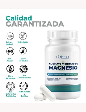 Glicinato y Citrato de Magnesio Naima con glicinato de 100 cápsulas