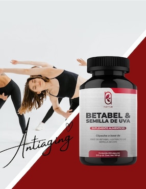 Betabel Con Semillas de Uva Naima con betabel de 200 cápsulas