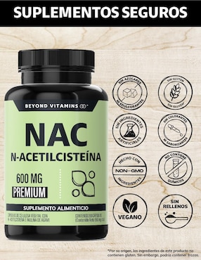 NAC N-Acetil Cisteína con Inulina de Agave Beyond Vitamins de 60 cápsulas
