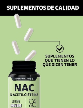 NAC N-Acetil Cisteína con Inulina de Agave Beyond Vitamins de 60 cápsulas