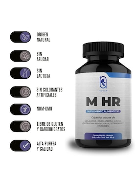M HR Suplemento Alimenticio Naima con colágeno, biotina, l-lisina, queratina, vitaminas y minerales de 180 cápsulas