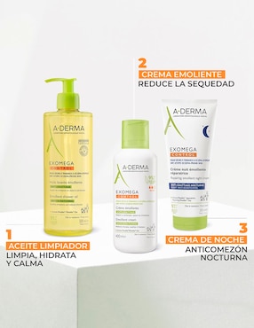 Crema para rostro y cuerpo recomendada para calmar la piel día y noche Aderma Exomega para piel sensible