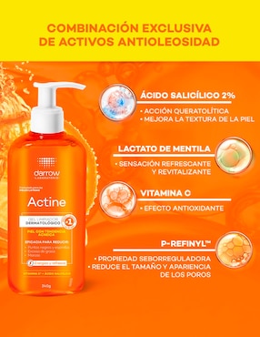 Limpiador facial Gel Vitamina C Darrow Actine para acné