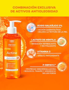 Limpiador facial Gel Limpiador Vitamina C Darrow Actine para acné