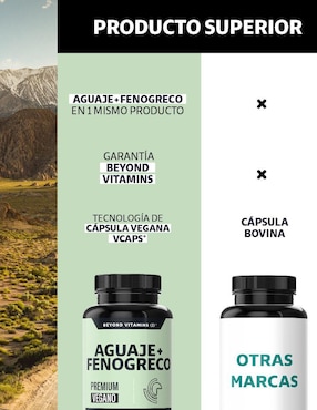 Aguaje + Fenogreco Beyond Vitamins de 60 cápsulas