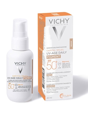 Bloqueador solar FPS 50 UV-AGE Daily Pigment Vichy Capital Soleil 40 ml