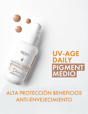 Bloqueador solar FPS 50 UV-AGE Daily Pigment Vichy Capital Soleil 40 ml