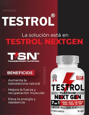 Next Gen 7 en 1 Platinum Testrol con aminoácidos de 90 cápsulas