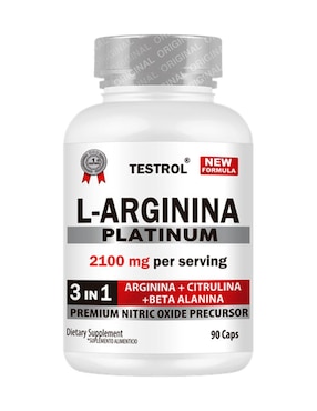 L-Arginina Platinum Testrol con arginina de 90 cápsulas