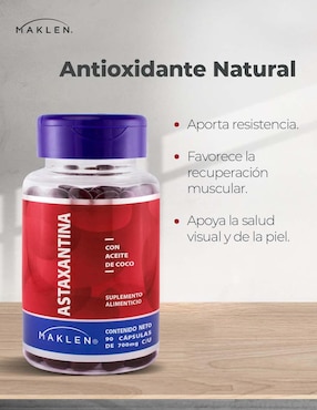 Astaxantina + Aceite de Coco MAKLEN Maklen de 90 cápsulas