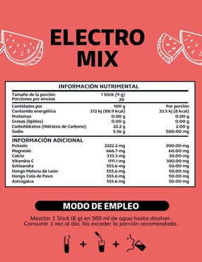 Electrolitos sin azúcar efervescente con hongos Beyond Vitamins sabor sandia de 180 g