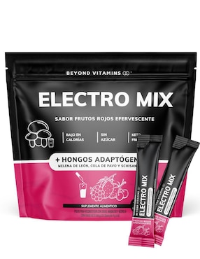 Electrolitos sin azúcar efervescente con hongos Beyond Vitamins sabor frutos rojos de 180 g