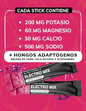 Electrolitos sin azúcar efervescente con hongos Beyond Vitamins sabor frutos rojos de 180 g