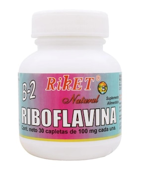 Vitamina B2 Riboflavina Riket Natural de 30 cápsulas