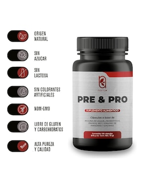 Pre & Pro (Prebióticos y Probióticos) con Enzimas Digestivas Naima de 120 cápsulas