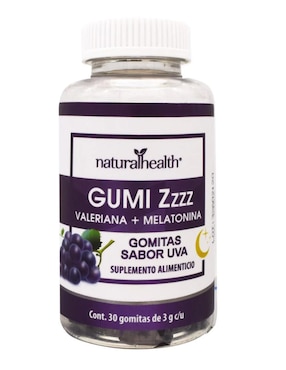 Gumi Zzzz Natural Health Natural Health con melatonina sabor uva de 30 gomitas