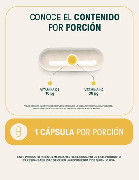 Suplemento D3+K2 Life360+ con Vitaminas K2 y D3 de 200 Cápsulas Life360+