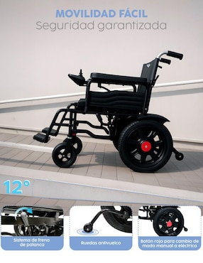 Silla de ruedas eléctrica pegable rinde 18 km hasta 120 kg Medu