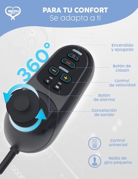 Silla de ruedas eléctrica pegable rinde 18 km hasta 120 kg Medu