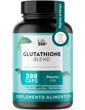 Glutation LIFE 360+ L-Lisina L-Glicina L-Glutamina Life360+ con l-glutamina de 200 cápsulas