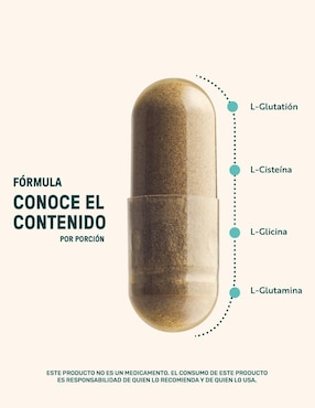 Glutation LIFE 360+ L-Lisina L-Glicina L-Glutamina Life360+ con l-glutamina de 200 cápsulas