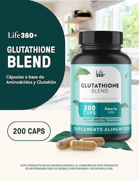 Glutation LIFE 360+ L-Lisina L-Glicina L-Glutamina Life360+ con l-glutamina de 200 cápsulas
