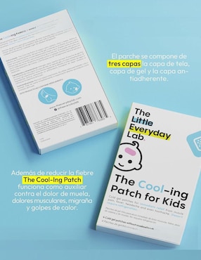 The Cool-ing Patch for Kids- Parches fríos para bajar la temperatura o dolor The Everyday Lab con multivitaminico de 4 parches