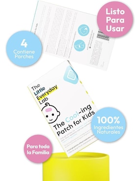 The Cool-ing Patch for Kids- Parches fríos para bajar la temperatura o dolor The Everyday Lab con multivitaminico de 4 parches