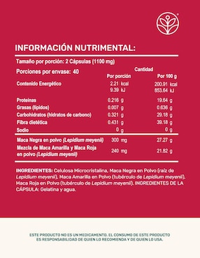 Maca Mix: Maca Negra, Amarilla, Roja Life 360+ con 80 Cápsulas Life360+
