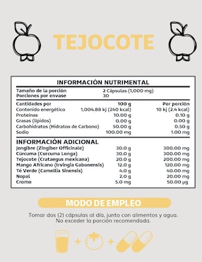 Tejocote Mango Africano Beyond Vitamins de 60 cápsulas