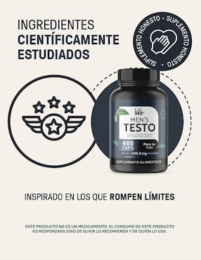 Mens Testo Suplemento para Hombre con Fenogreco, Maca, Magnesio, L- arginina y vitaminas de 400 Cápsulas Life360+
