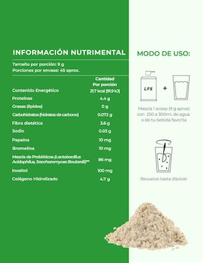 2 pack colágeno hidrolizado Lifeed5 Life360+ con  probióticos 50 billones enzimas digestivas y prebióticos