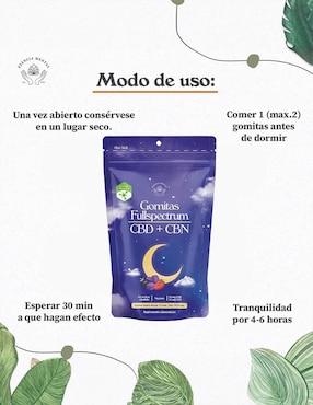 Gomitas para dormir (CBD + CBN) 90 Pzas Esencia Mental sabor moras de 90 gomitas