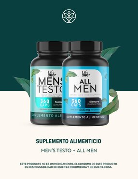 Set de suplementos alimenticios All Men & Mens Testo Life360+ con L-Arginina