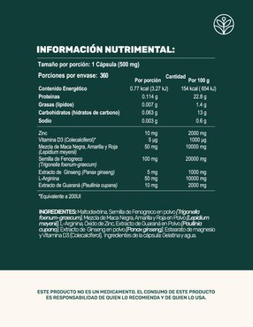 Set de suplementos alimenticios All Men & Mens Testo Life360+ con L-Arginina