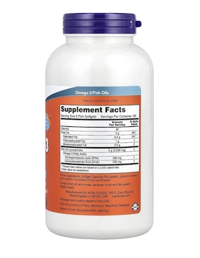 Now Foods, Omega-3, 1000 mg, Now con omega 3, epa y dha de 200 cápsulas