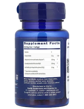 CoQ10 Life Extension con ubiquinol de 30 cápsulas