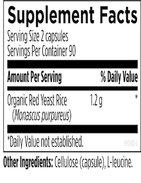 red yeast Designs For Health con vitaminas y minerales de 180 cápsulas
