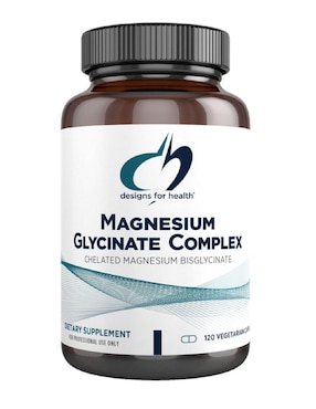 Glicinato de magnesio Designs For Health con magnesio de 120 cápsulas