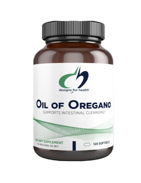 aceite de oregano Designs For Health con vitaminas y minerales de 120 cápsulas