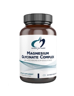 Glicinato de magnesio Designs For Health con magnesio de 60 cápsulas