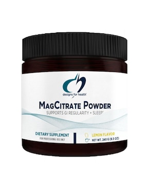 magnesio citrate Designs For Health con citrato de magnesio sabor limón de 240.8 g