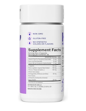 Hábito de Libido Habit con l-arginina de 60 cápsulas
