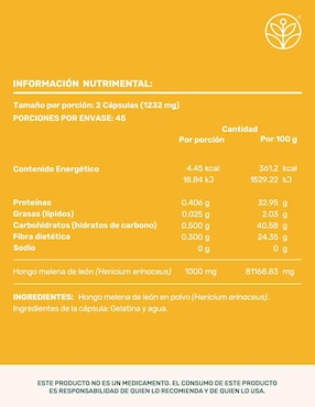 Melena de león Mushrooms Life360+ con melena de león
