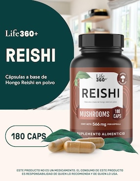 Reishi Mushrooms Life360+ con hongo reishi