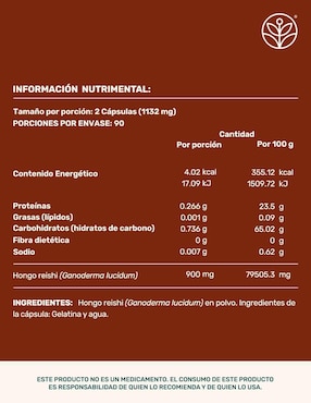Reishi Mushrooms Life360+ con hongo reishi
