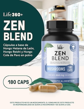 Zen Blend Mushrooms Life360+ con melena de león, reishi y cola de pavo