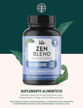 Zen Blend Mushrooms Life360+ con melena de león, reishi y cola de pavo