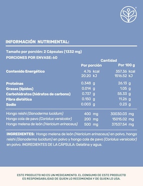 Zen Blend Mushrooms Life360+ con melena de león, reishi y cola de pavo
